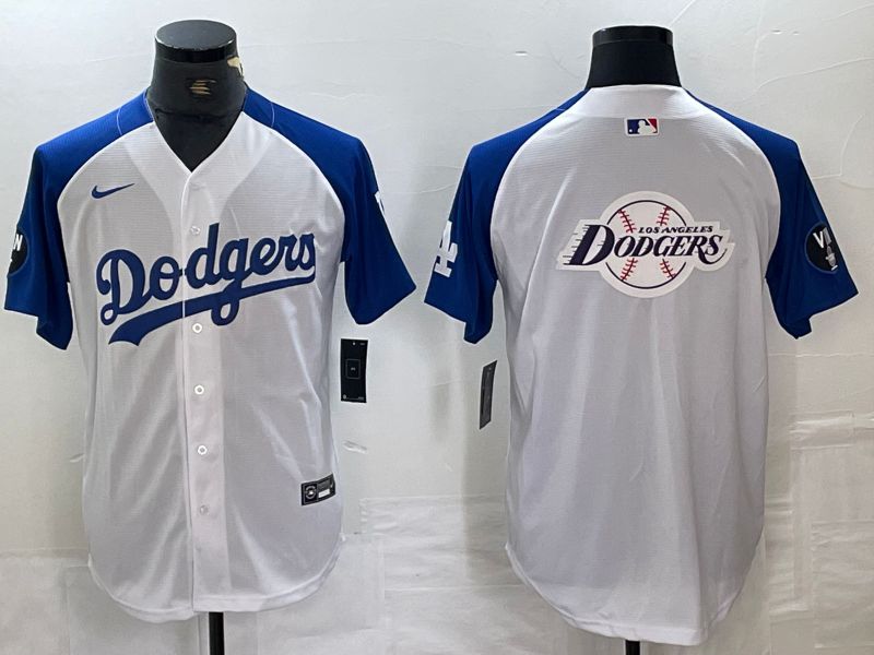 Men Los Angeles Dodgers Blank White Fashion Nike Game MLB Jersey style 3
